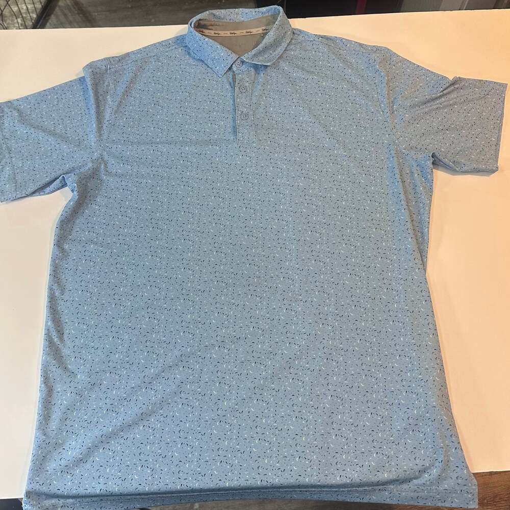 Walter Hagen Golf Polo Shirt Men’s Large Blue Speckled Performance Stretch